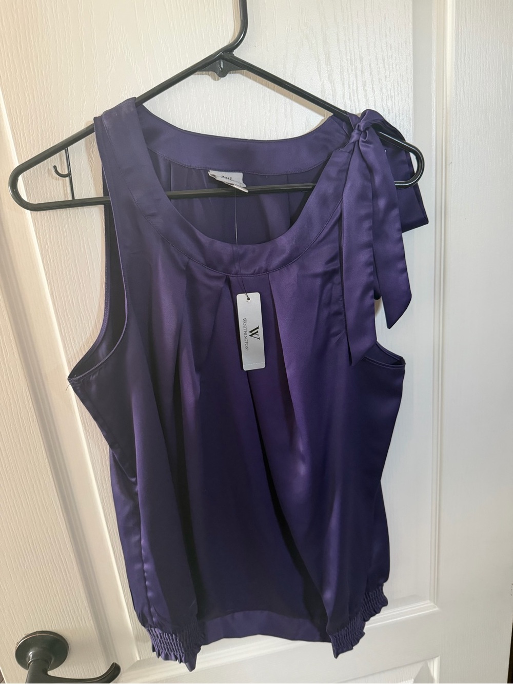 Worthington Purple Satin Tie-Shoulder Camisole